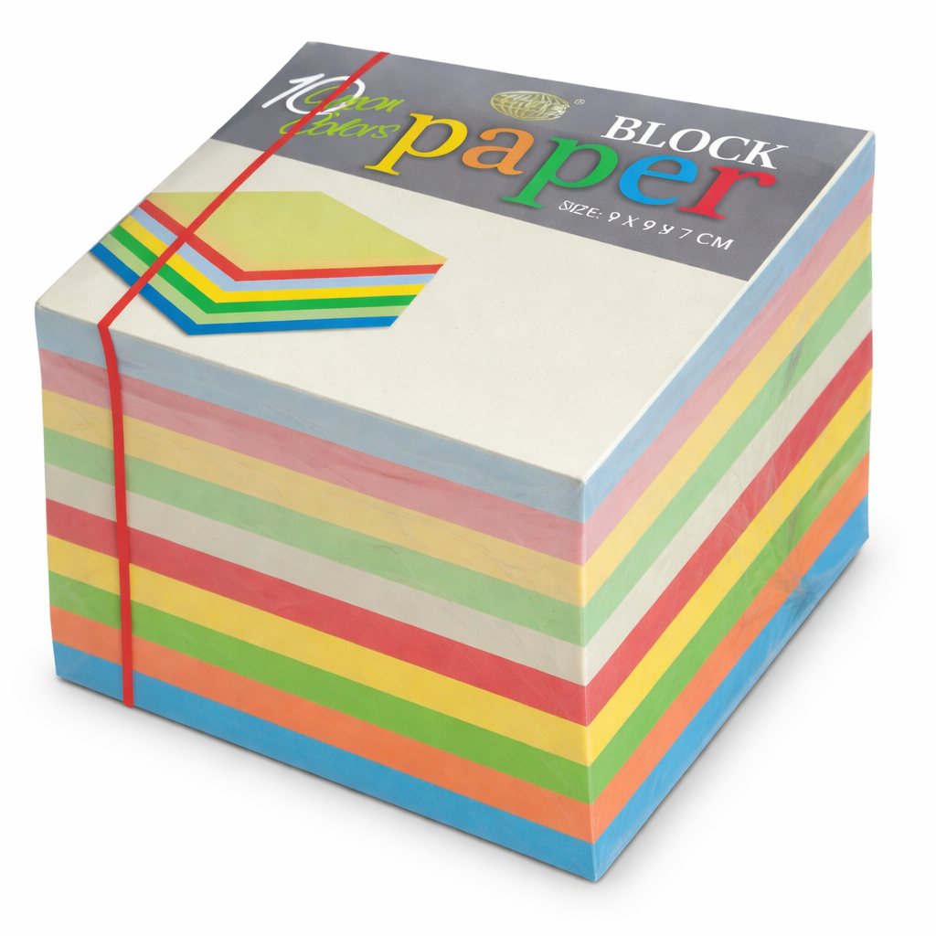 FIS Color Paper Block Cube 9x9x7cm Multicolor Loose Sheets Memo Pad