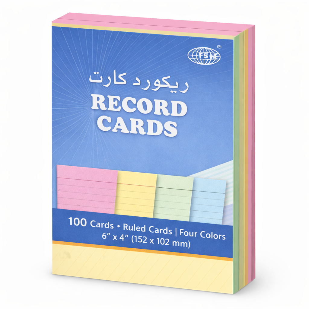 Record Cards 6x4 Inch Ruled Index Cards 100 Sheets Multi Color Pack