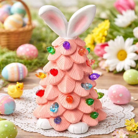 Light-Up Easter Bunny Ceramic Decor – 20cm Table Centerpiece with LED Glow