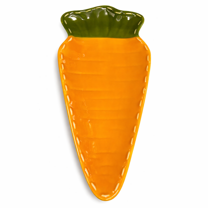 Carrot Shaped Ceramic Serving Plate – 24cm Snack Tray Easter Table Decor