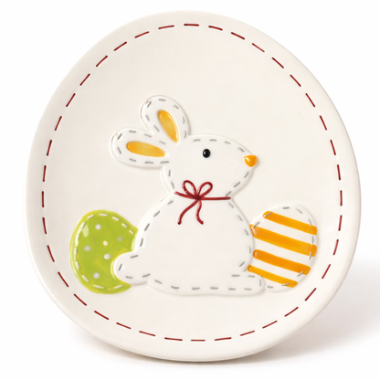 Easter Bunny Ceramic Plate – 21x19cm Decorative Serving Dish