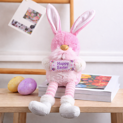 Pink Easter Bunny Plush Decor – Long Legs Rabbit Shelf & Table Decoration