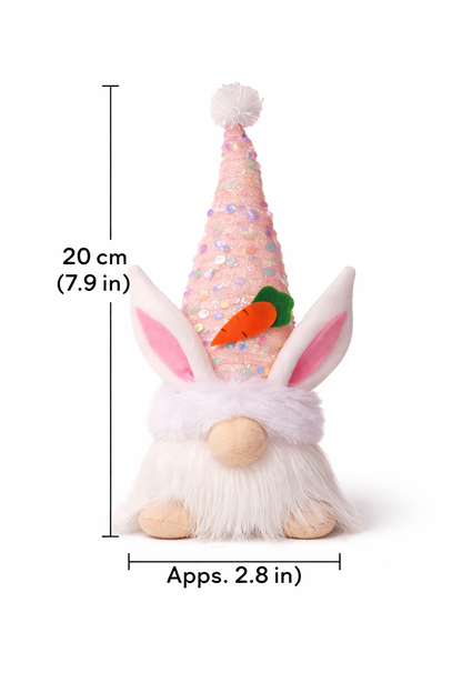 Easter LED Gnome Bunny Plush Decor 20cm – Light Up Spring Table Ornament