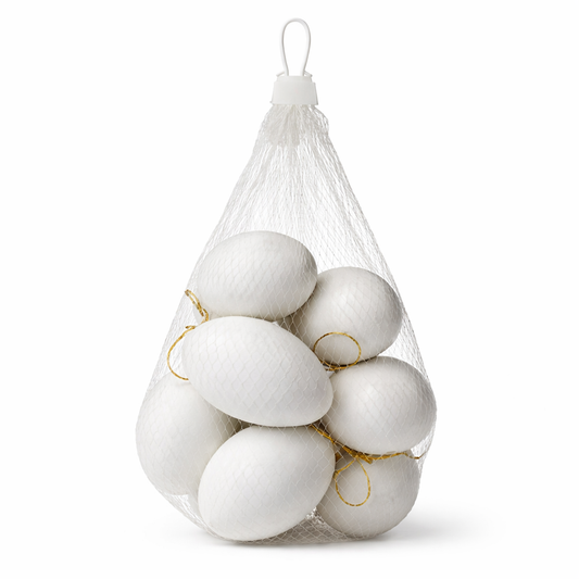 DIY Easter Hanging Eggs – Pack of 10 White Craft Eggs (6cm)