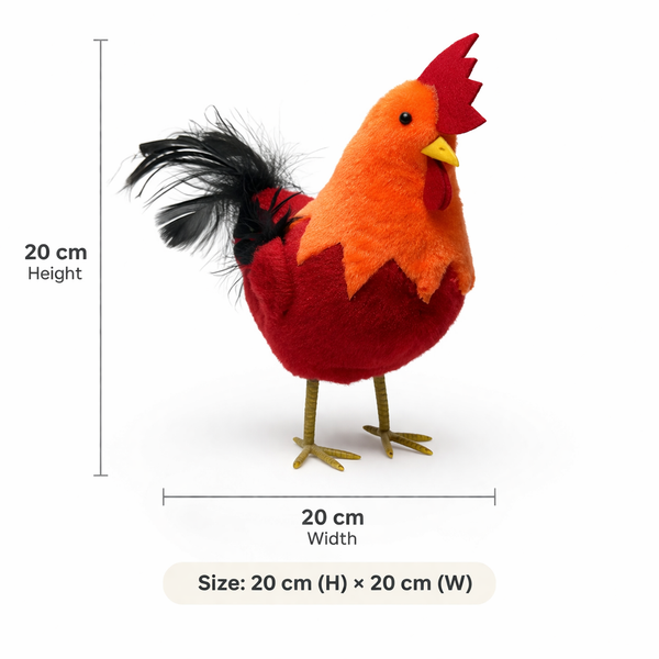 Easter Plush Rooster Decoration – Standing Chicken Table Decor (20cm)