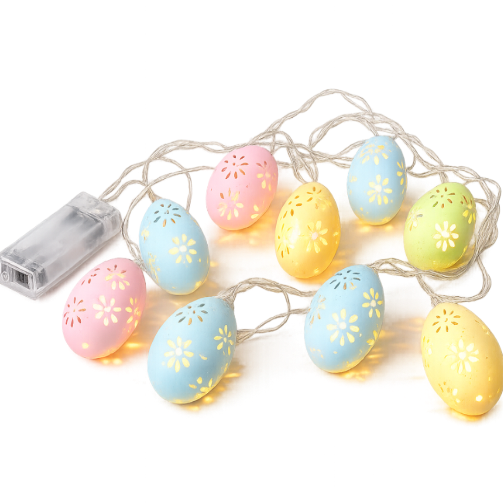 Easter Egg String Lights 10 PCS – LED Decorative Fairy Lights for Party, Home & Table Decor