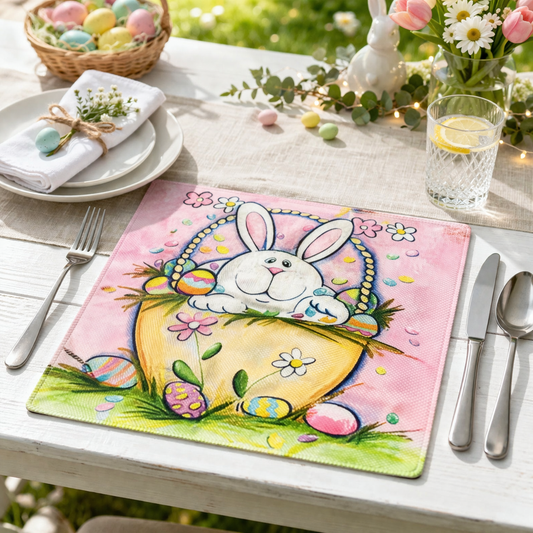 Easter Bunny Table Placemat 30x40cm – Colorful Spring Dining Decor
