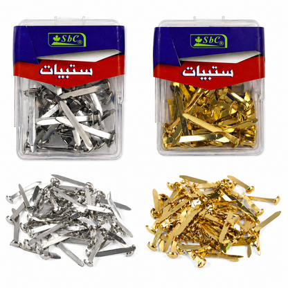 SBC Metal Paper Fasteners 30 Pieces Gold and Silver Office Pins