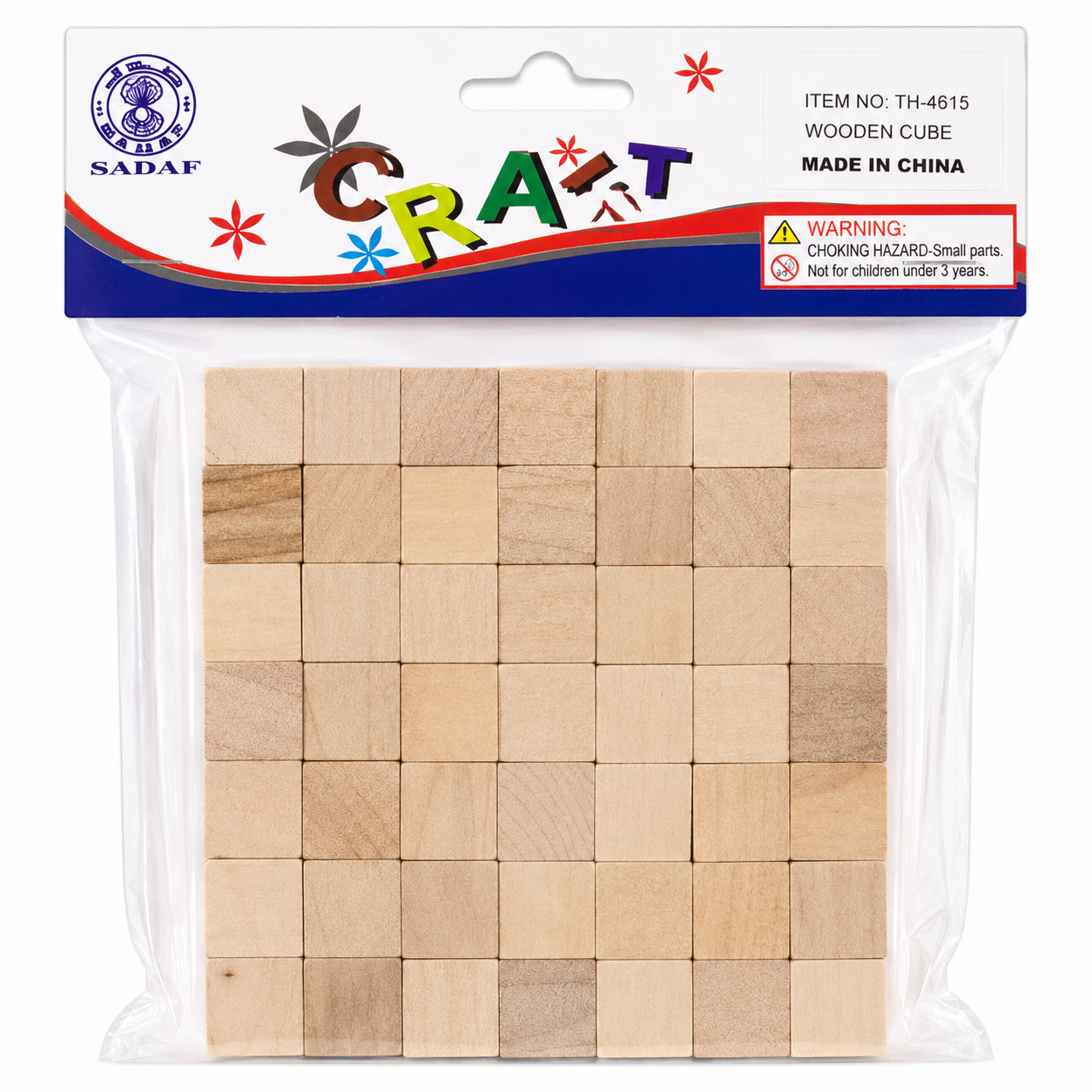 Natural Wooden Cube Blocks 36 Pieces Craft DIY Painting Set