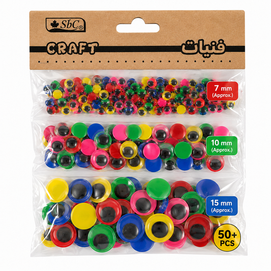 Multi Size Color Googly Eyes for Crafts – Self Adhesive Wiggle Eyes Set for DIY Art & School Projects
