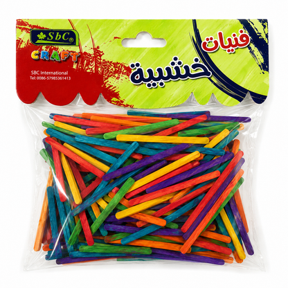 Colorful Wooden Craft Sticks for DIY Art & Craft Projects – 5 cm Multi Color Pack