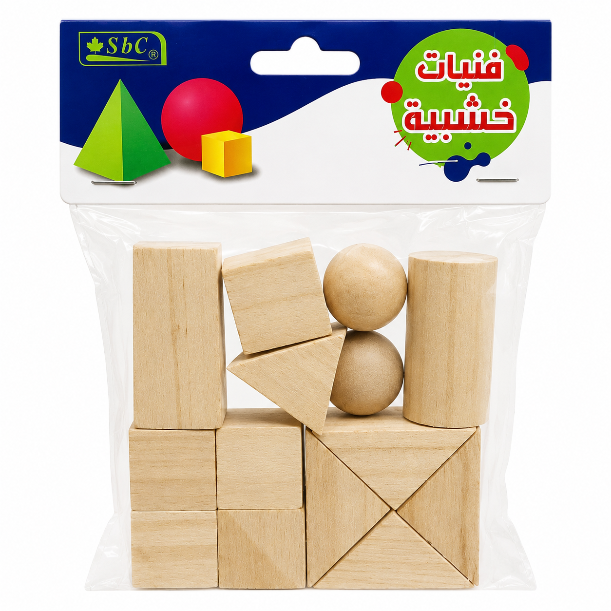 Wooden Geometry Blocks Set for Kids DIY Crafts & Educational Learning – Natural Wood Shapes Pack