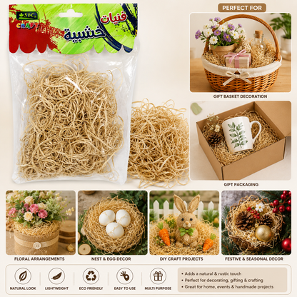 Natural Raffia Craft Shreds for Gift Packing & DIY Decoration – Decorative Craft Filler Material