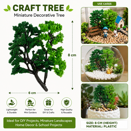 Mini Artificial Model Tree for DIY Crafts & Miniature Landscapes – 8 cm Decorative Green Tree