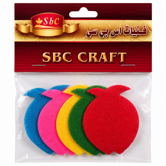 Colorful Felt Fruit Craft Cutouts for DIY Art & Decoration – 5 cm – Pack of 5 Assorted Colors