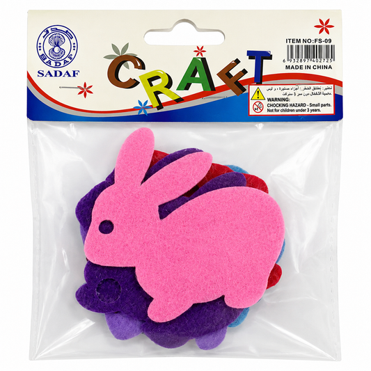 Felt Bunny Craft Shapes for DIY Decoration – 4 Color Rabbit Cutouts, Soft Felt Craft Pack, 4 PCS