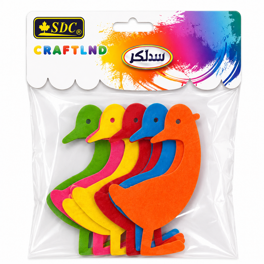 Colorful Duck Foam Craft Shapes for DIY Art & Decoration – 7 cm EVA Foam Duck Cutouts, 6 PCS Pack