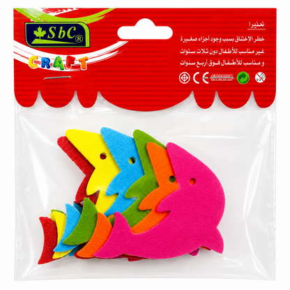 Foam Fish Craft Shapes for DIY Arts & Crafts – Multicolor EVA Foam Fish Cutouts, 6 cm, Pack of 6