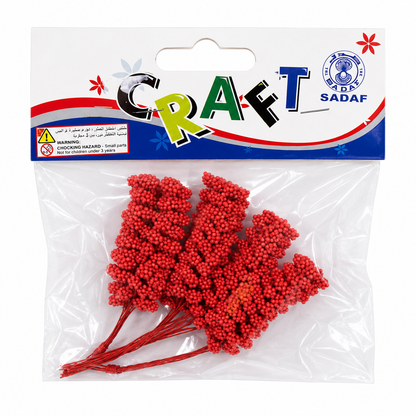 Artificial Red Berry Bunch for DIY Crafts & Floral Decoration – Decorative Mini Berry Stems, 8 cm Craft Supply
