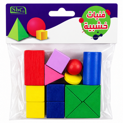 Colorful Wooden Geometry Blocks Set for Kids Learning & DIY Crafts – Educational Shape Building Blocks, Multi Shape Wooden Toy Set