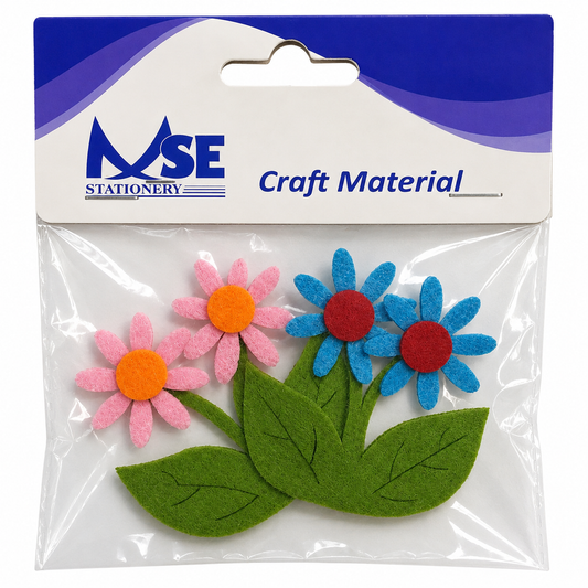 Felt Flower Craft Decoration for DIY Art Projects – 6 cm Colorful Flower Shapes, Pack of 2