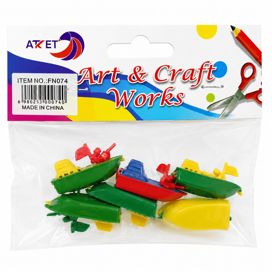 Mini Plastic Toy Boats for Kids Craft & Water Play – Assorted Color Mini Boats, 3 cm