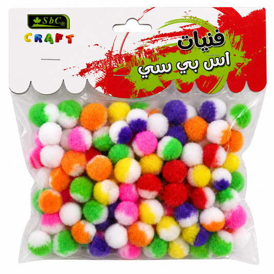 Colorful Craft Pom Poms for DIY Art & School Projects – Soft Fuzzy Balls for Decoration & Creative Activities, 50+ PCS