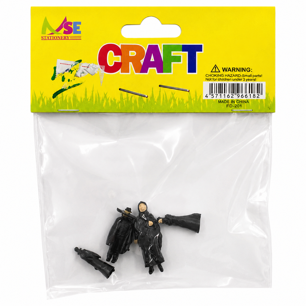 Mini Plastic Craft Figurines 3cm Pack of 4 for DIY Projects