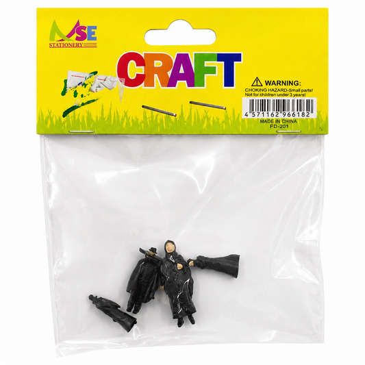 Mini Plastic Craft Figurines 3cm Pack of 4 for DIY Projects