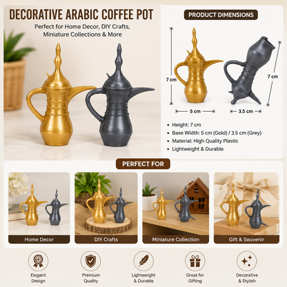 Mini Decorative Arabic Coffee Pot 7cm for Crafts and Home Decor
