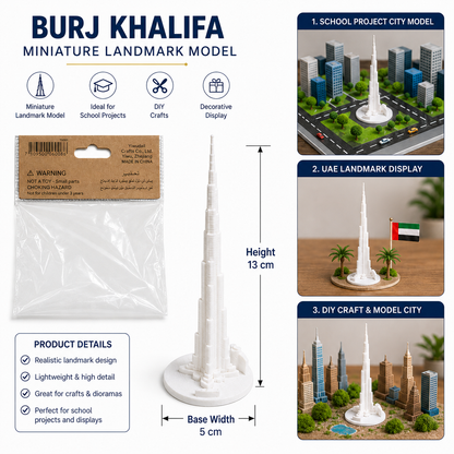 Burj Khalifa Miniature Landmark Model for DIY Crafts and Displays