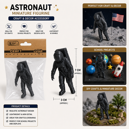 Astronaut Miniature Figurine 7cm for DIY Crafts and School Projects