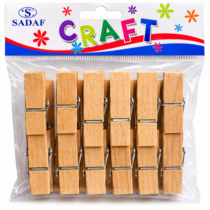 Wooden Craft Cloth Clips 4cm Pack of 20 for DIY Use