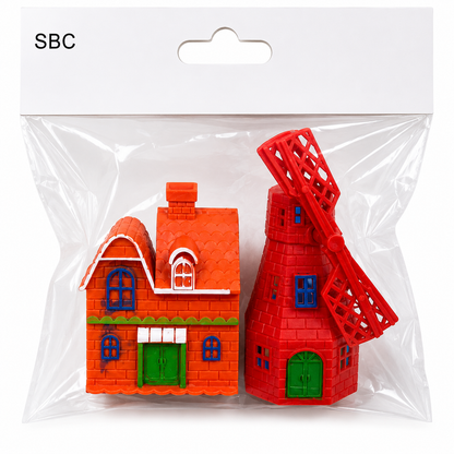 Mini House and Windmill Craft Set for DIY Miniature Projects