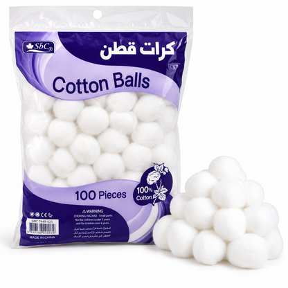 White Cotton Balls 2cm Pack of 100 for Crafts and Cleaning