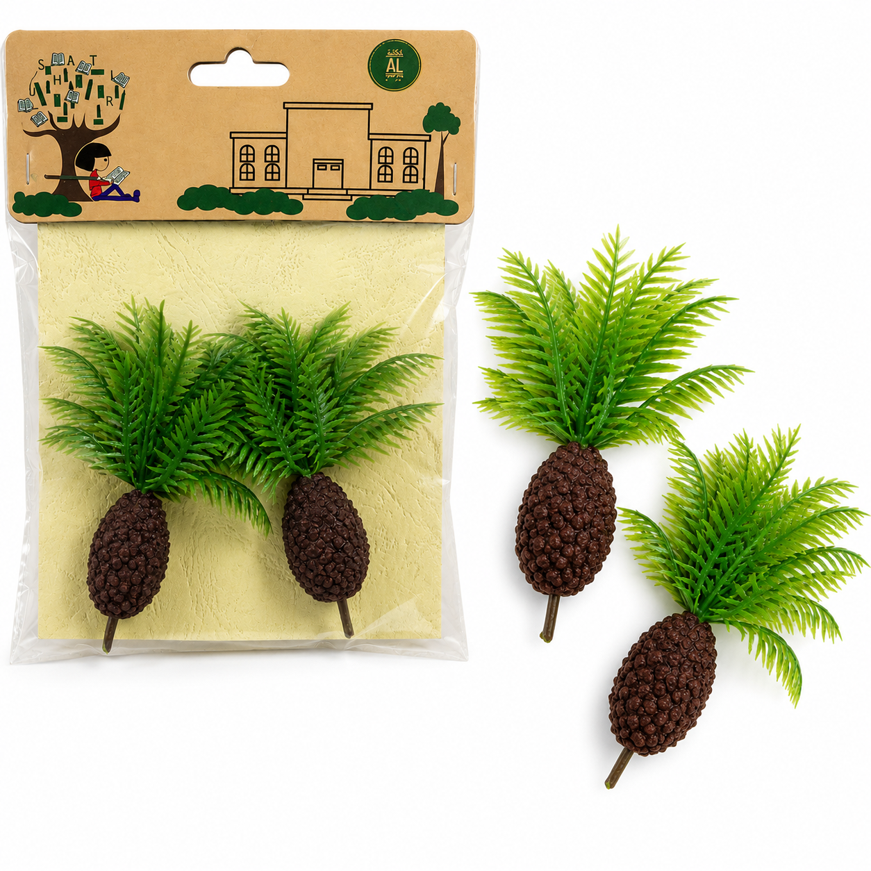 Artificial Pinecone Palm Trees 8cm Pack of 2 for Crafts