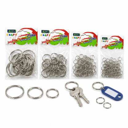 Metal Split Key Ring Set for DIY Crafts and Keychain Making