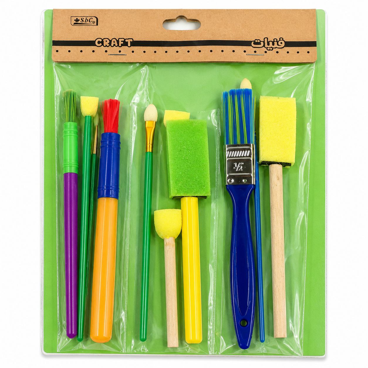 SBC Kids Craft Paint Brush and Sponge Set for DIY Art Projects
