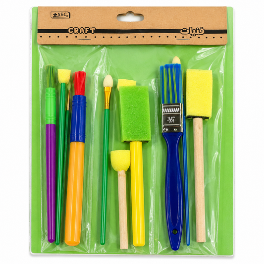 SBC Kids Craft Paint Brush and Sponge Set for DIY Art Projects