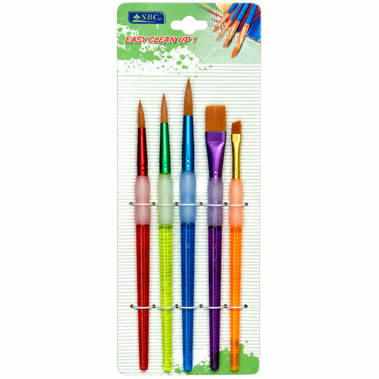 SBC Colorful Paint Brush Set 5 Pieces for Acrylic Watercolor Art