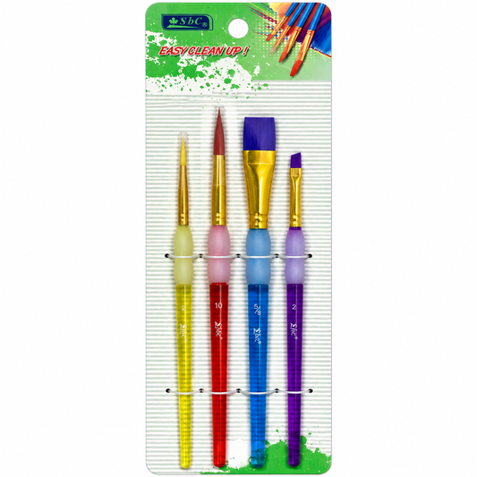 SBC Paint Brush Set 4 Pieces for Acrylic Watercolor and Craft Painting
