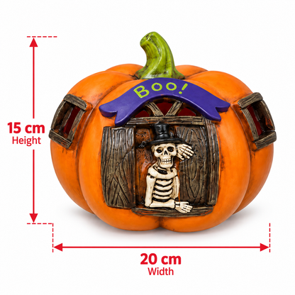 Halloween Pumpkin Boo Skeleton Decoration, 20CM Wide