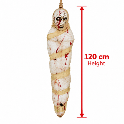120CM Hanging Mummy Halloween Decoration with Skull Face