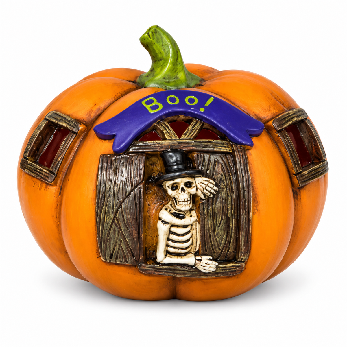 Halloween Pumpkin Boo Skeleton Decoration, 20CM Wide