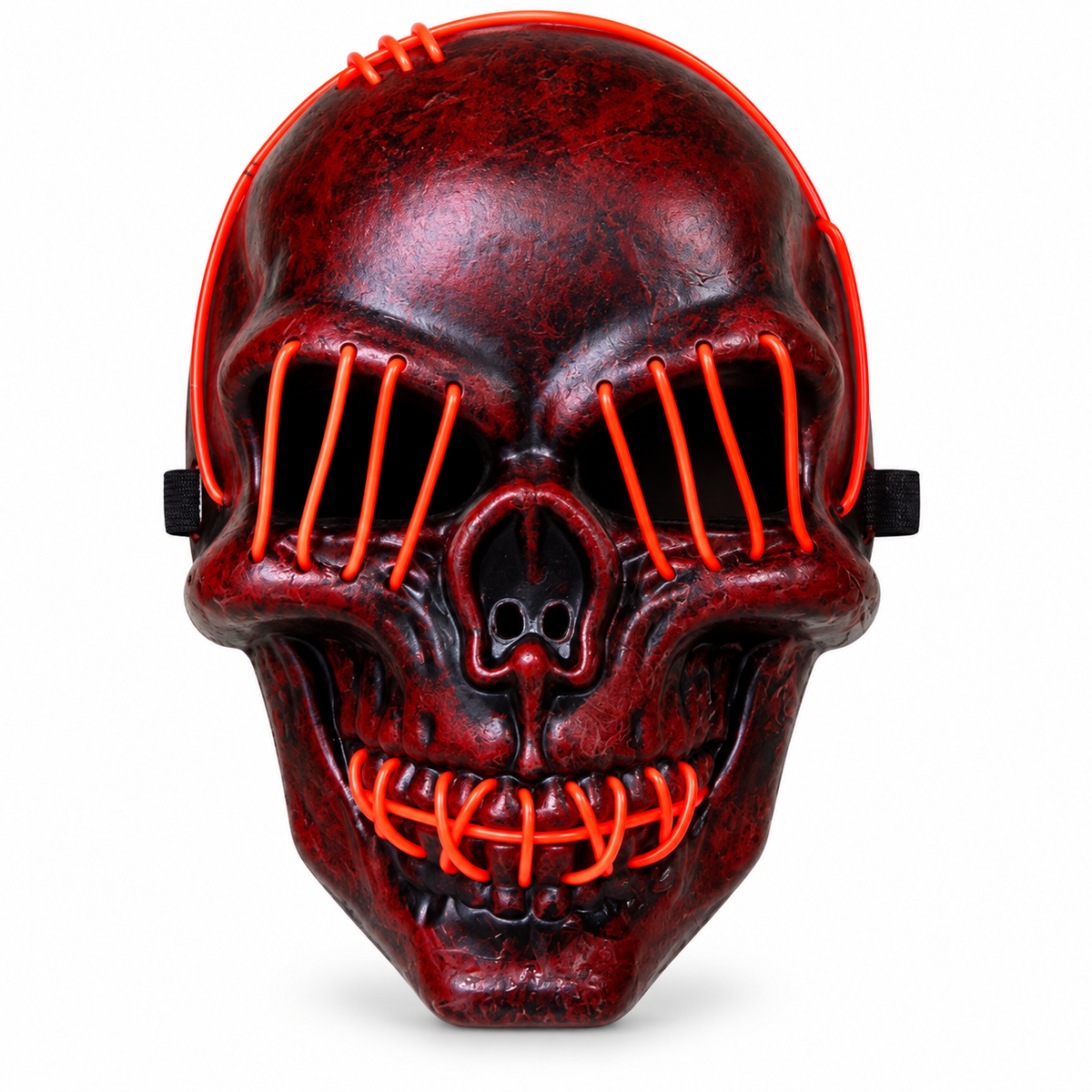 Red LED Skull Halloween Mask with Red Light, 25CM