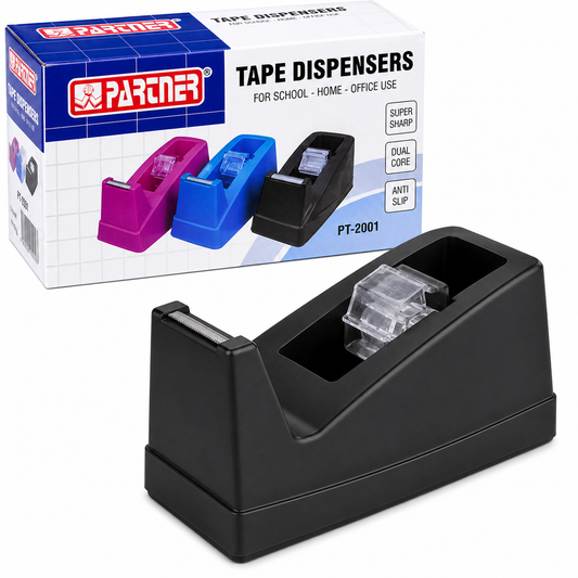 Partner Tape Dispenser Collection – PT-2001 & PT-2004 Desktop Tape Holders