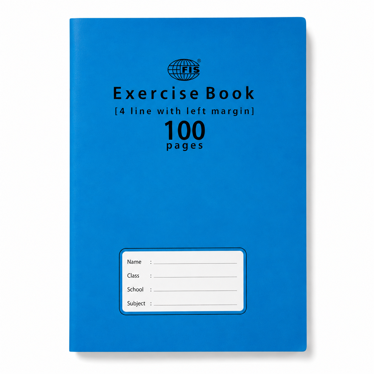 FIS A5 4 Line Exercise Book – Left Margin, 165 × 210 mm, 100 & 200 Pages