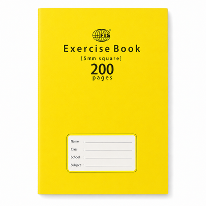 FIS A5 5mm Square Exercise Book – 165 × 210 mm, 100 & 200 Pages