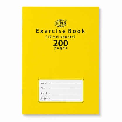 FIS A5 10mm Square Exercise Book – 165 × 210 mm, 100 & 200 Pages