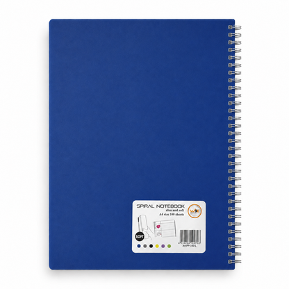 A4 Spiral Notebook – Slim & Soft Cover, 100 Sheets, Assorted Colors